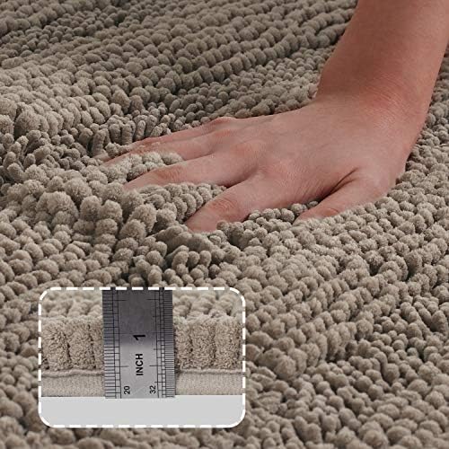 Turquoize Bathroom Rug Set, 2 Piece Soft Absorbent Chenille Bath Rug Set