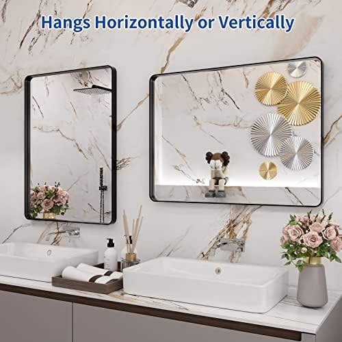 WEER Black Bathroom Vanity Mirror 24X32 Inch