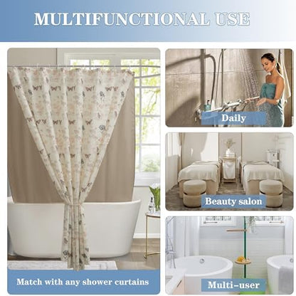 Nasitos Fabric Shower Curtain Liners with Magnets 2 Pack 70X72 Inch White