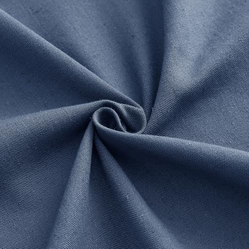 Naturoom Linen Shower Curtain 72 Inch for Bathroom Vintage Blue 1 Panel