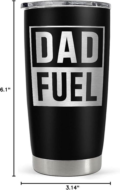 SANDJEST Dad Tumbler 20oz, Dad Fuel Stainless Steel Insulated Tumblers, Coffee Mug Cup for Best Dads from Daughter Son, Gifts for Birthday Christmas Fathers Day