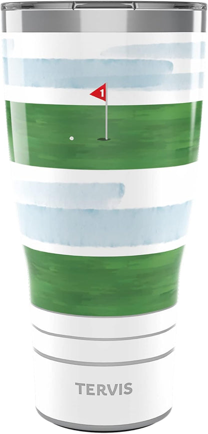 Tervis Traveler Golf Sink the Putt Triple Walled Insulated Tumbler Travel Cup Keeps Drinks Cold & Hot, 30oz, Stainless Steel