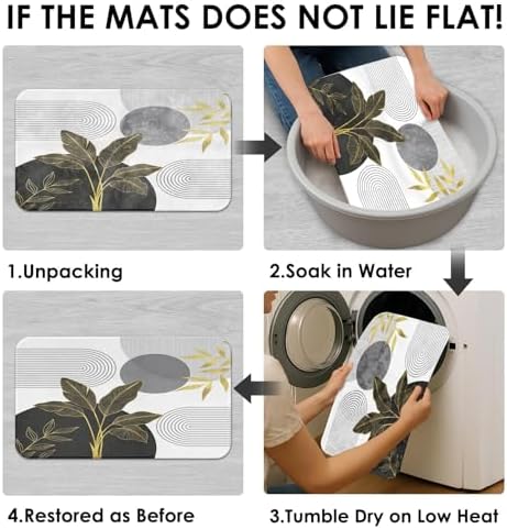 Bathroom Sets with Shower Curtain and Rugs, 4 Pcs, Boho Mid