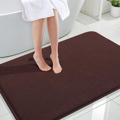 OLANLY Memory Foam Large Bathroom Rugs 44x32, Absorbent Bath Mat, Brown