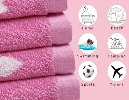 ORIGINAL KIDS 6 Piece Towel Set - 100% Cotton Jacquard Bathroom Towel Set
