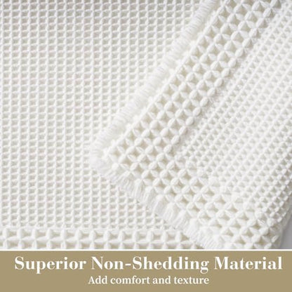 RESARE Waffle Bath Mat for Bathroom, Non Slip Bathroom Rugs 24"x36" White