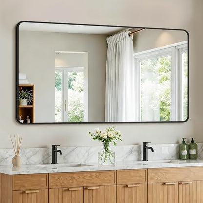 Vanity Bathroom Mirror, 30”x55” Black Bathroom Mirror for Over Sink