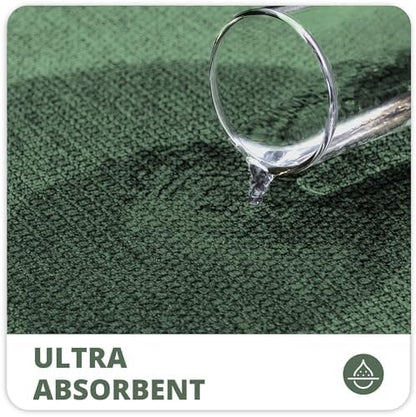 Bosap Toilet Rugs U Shaped Bathroom Rug,Machine Washable Non Slip Quick Dry Super Absorbent Ultra Thin Toilet Mats for Bathroom Toilet.Green,1'8"x2'(20x24inch)