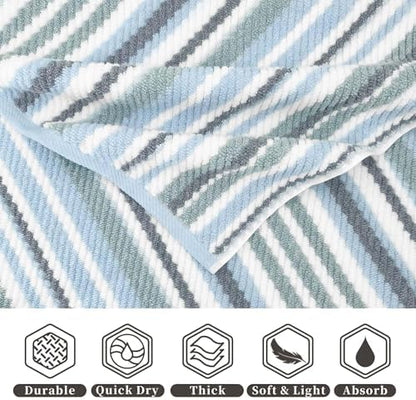 VOOVA & MOVAS Washcloths 6 Pack, Cotton Blend, 13x13 in, Blue