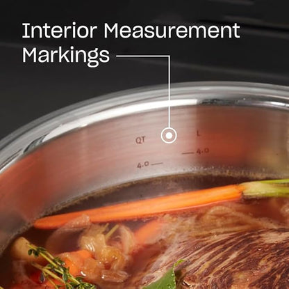 Fissler M5 Pro-Ply Stainless Steel 5 Piece Cookware Set, Made in Germany, Compatible with Induction, Gas, Electric Cooktops, 5-Ply Clad, Oven Safe up to 450°F