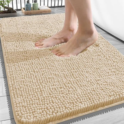OLANLY Bathroom Rugs 34x21, Extra Soft Absorbent Chenille Bath Rugs