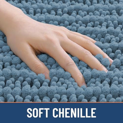 Smiry Bathroom Toilet Rugs U Shaped 24X20, Chenille Bath mats for Toilet