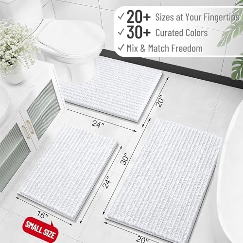 OLANLY Large Bathroom Rugs 44x32, Thick Soft Absorbent Chenille Bath Rugs