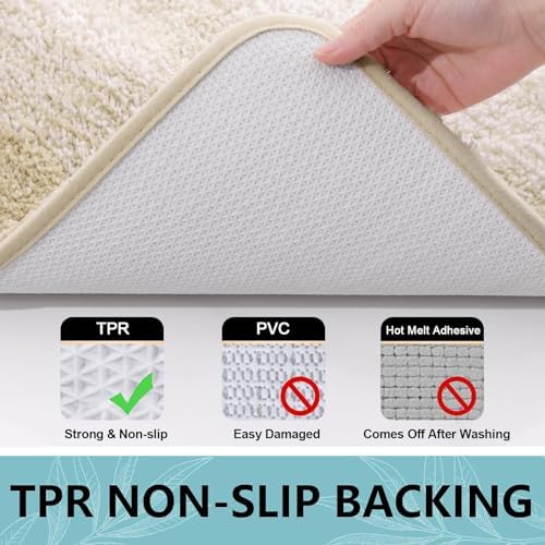 Arotive Microfiber Bathroom Rugs, Shaggy Soft Absorbent Bath Rug, 24x16