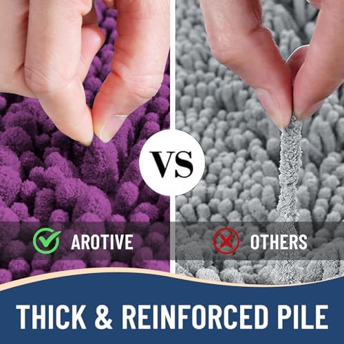 Arotive Bathroom Rugs Mat 24x16, Soft Absorbent Chenille Shaggy Bath Mat