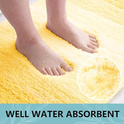 Arotive Microfiber Bathroom Rugs, Shaggy Soft Absorbent Bath Rug, 70x24