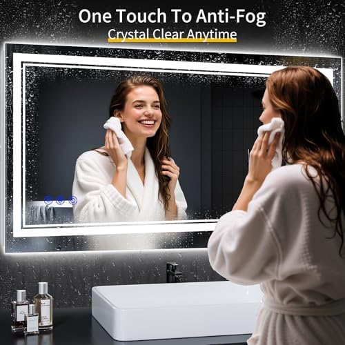 42"x24" LED Bathroom Mirror with Lights,Anti-Fog,3 Color Modes