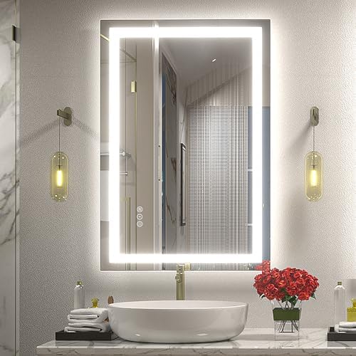 24x36 LED Bathroom Mirror with Backlit and Front Lights
