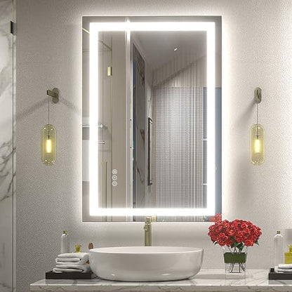 24x36 LED Bathroom Mirror with Backlit and Front Lights