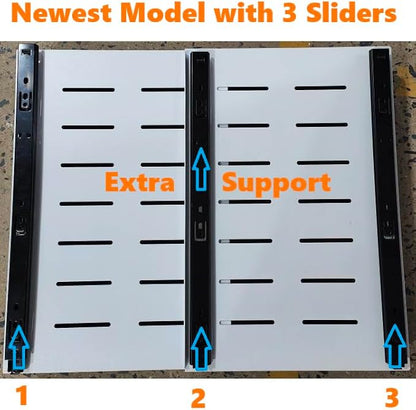 Slide Out Cabinet Organizer - Pull Out Expandable Drawer - Adjustable Extendable Sliding Shelf Under Sink Rack Shelf - for Kitchen Pantry Bathroom Closet - Easy Stick on - 1 PACK