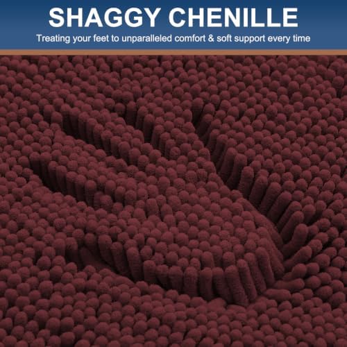 Smiry Bathroom Rugs 24X16, Luxury Chenille Extra Soft Absorbent Bath Mat