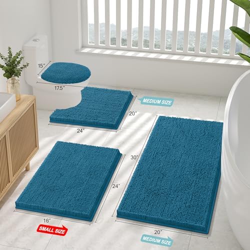 Smiry Bathroom Rugs 36X24, Luxury Chenille Extra Soft Absorbent Bath Mat