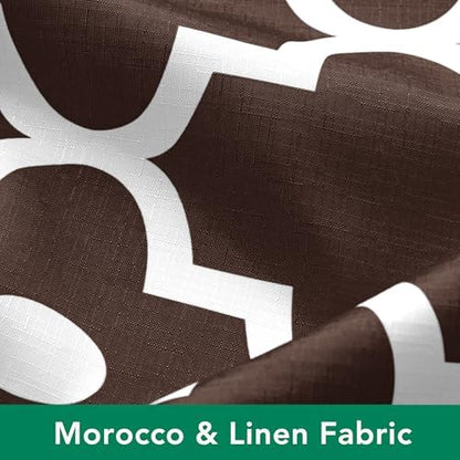 Fabric Modern Shower Curtain-Brown and White Shower Curtains for Bathroom