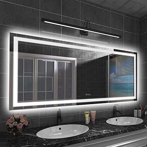 Amorho LED Bathroom Mirror, 72"X32" with Front Light and Backlit
