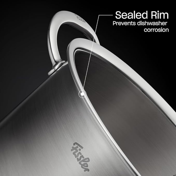 Fissler M5 Pro-Ply Stainless Steel 5 Piece Cookware Set, Made in Germany, Compatible with Induction, Gas, Electric Cooktops, 5-Ply Clad, Oven Safe up to 450°F