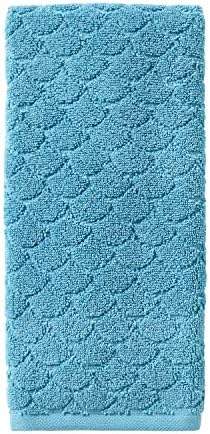 SKL Home Ocean Watercolor Scales Hand Towel Set-2pc, 100% Cotton, Blue