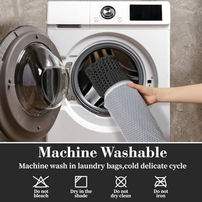 RESARE Waffle Bath Mat for Bathroom, Non Slip Bathroom Rugs 17"x24" Black