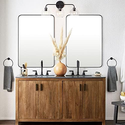 GRACTO 24x36'' Oil Rubbed Bronze Bathroom Mirror Bronze Metal Framed Rounded Rectangle Bathroom Vanity Mirror for Wall Vertical and Horizontal Hanging for Bathroom
