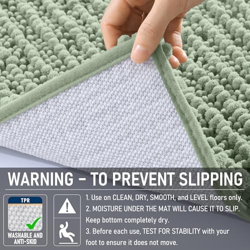OLANLY Bathroom Rugs 30x20, Thick Soft Absorbent Chenille Bath Rugs
