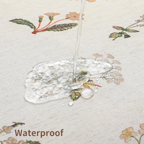 Colorful Star Farmhouse Floral Linen Shower Curtain, Vintage Boho Shower Curtain for Bathroom, French Country Pattern Waterproof Bathroom Curtains, 36" W x 72" L