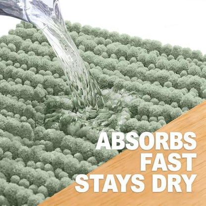 OLANLY Large Bathroom Rugs 70x46, Thick Soft Absorbent Chenille Bath Rugs