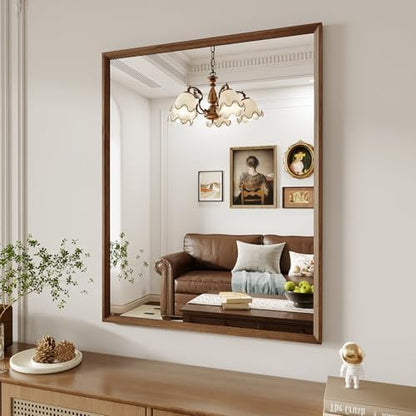 WEER Walnut Bathroom Vanity Mirror 28X36 Inch