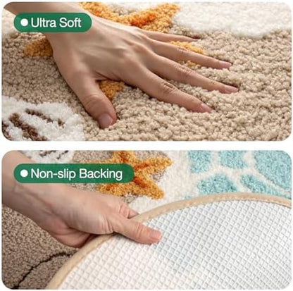 LUMI 2 Piece Beach Bathroom Rug Soft Microfiber Bath Mat 22x34
