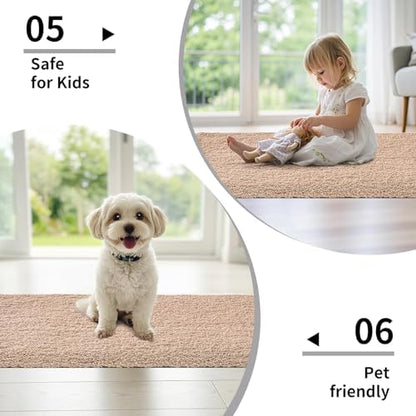 Disolla Beige Bathroom Rug 17x24 - Non-Slip Plush Small Bath Mat, Highly Absorbent & Ultra Soft Fluffy Floor Mat, Machine Washable for Shower and Tub