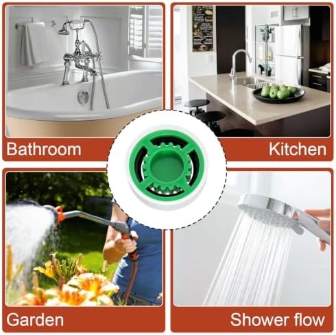 4Pcs Shower Flow Restrictor, Green Water Flow Reducer Control Value