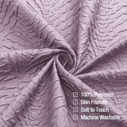 Gibelle 72x84 Extra Long Shower Curtain, Ombre Lavender 3D Embossed Half Bath Curtain