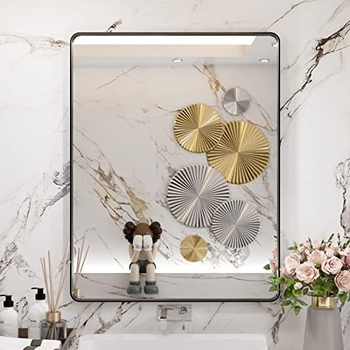 WEER Black Bathroom Vanity Mirror 28X36 Inch