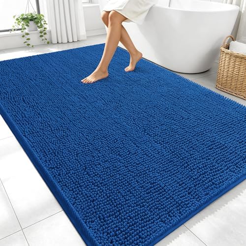 OLANLY Large Bathroom Rugs 70x46, Extra Soft Absorbent Chenille Bath Rugs