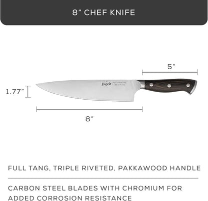 JoyJolt 8” Chef Knife, High Carbon x50 German Steel Kitchen Knife – Magnetic Gift Box.