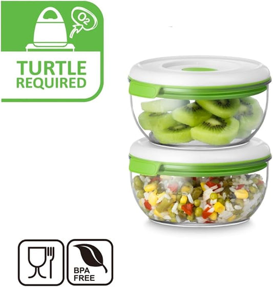 FOSA Vacuum Seal Food Storage System Reusable Medium Containers, 2 pack, 600ml size (Vacuum Pump not Included)