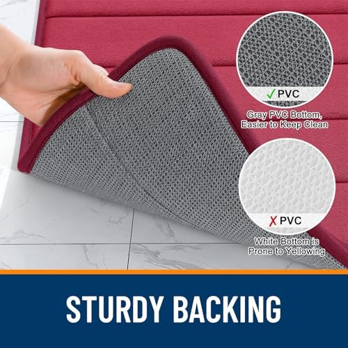 OLANLY Memory Foam Long Bathroom Rugs Runner 70x24, Super Soft Absorbent
