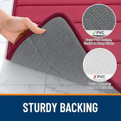 OLANLY Memory Foam Large Bath Mat 59x34, Super Soft Absorbent Bathroom Rugs