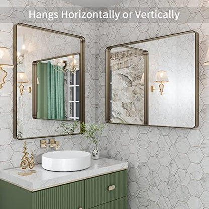 LOAAO 28"X36" Bronze Bathroom Mirrors