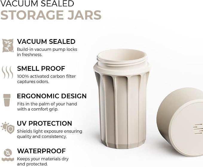 Staze Air Tight Smell Proof Container (148ml) – Vacuum Seal Jar - Waterproof Food Storage Canister, Portable Small Smell Proof Jar for Coffee, Herb, Spice & Gummies - (CAMO TRIO)