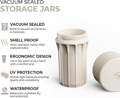 Staze Air Tight Smell Proof Container (148ml) – Vacuum Seal Jar - Waterproof Food Storage Canister, Portable Small Smell Proof Jar for Coffee, Herb, Spice & Gummies - (CAMO TRIO)