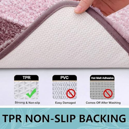Arotive Microfiber Bathroom Rugs, Shaggy Soft Absorbent Bath Rug, 24x16